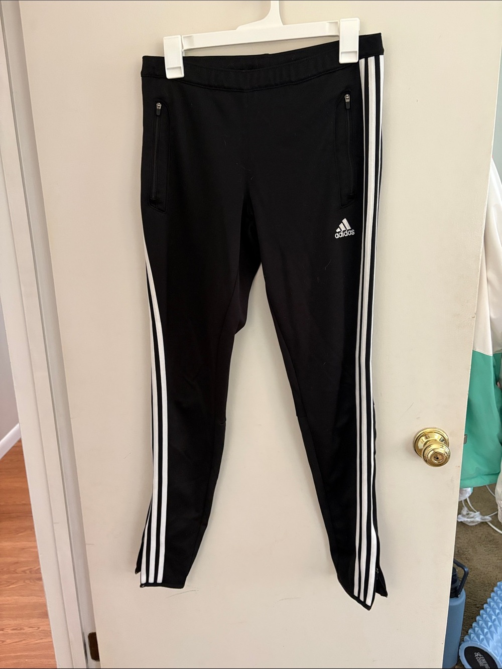 adidas Black Jogger Pants with White Side Stripes